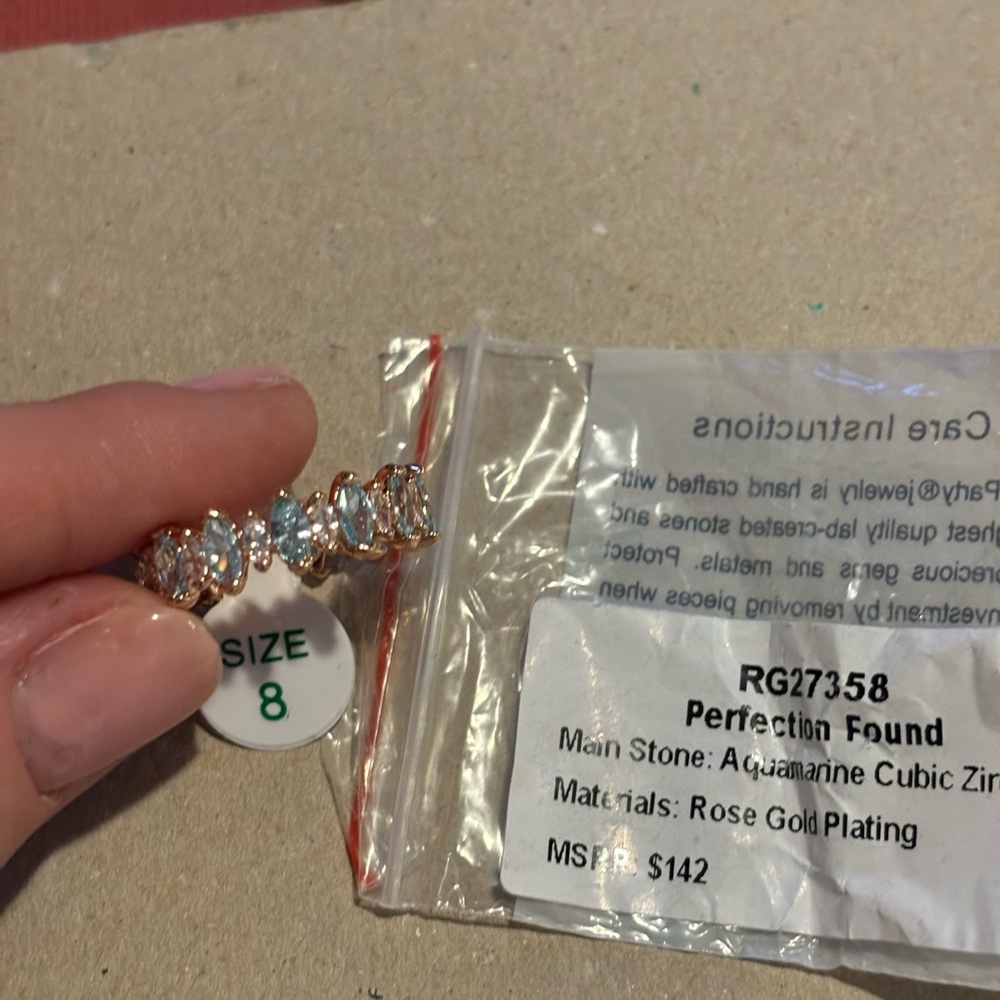 Gorgeous Rose Gold Bomb Party March 2025 Size 8 Ring